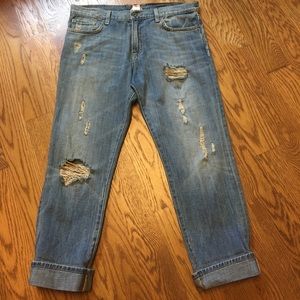 Lucky Brand Distressed Boyfriend Crop